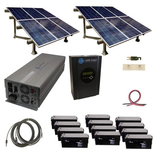 2880 Watt Off Grid Solar Kit with Solar Rack and 7000 Watt Power