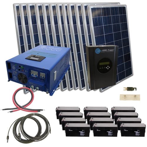 2880 Watt Off Grid Solar Kit With 10000 Watt 48 Volt Inverter Charger