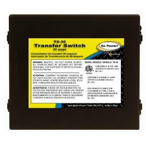 (image for) Go Power, TS-30, 30 Amp Transfer Switch