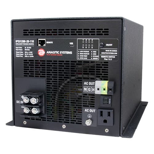 (image for) Analytic Systems, IPSi1200-12-220N, 1200 Watt, 10.5-16V In, 220VAC Out, Intelligent PureSine Inverter, US