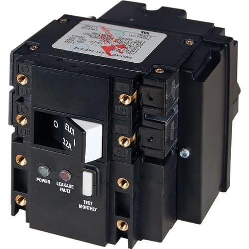 (image for) Blue Sea Systems, 3092, C-Series ELCI Main Circuit Breaker - Double Pole 230V AC 32A