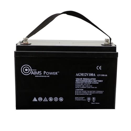 (image for) AIMS Power, AGM12V100A, AGM 12V 100Ah Deep Cycle Battery Heavy Duty