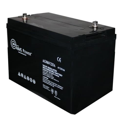 (image for) AIMS Power, AGM6V225A, AGM 6V 225Ah Deep Cycle Battery Heavy Duty