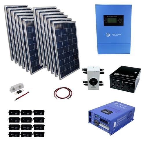 (image for) AIMS Power, KITD-80W48V3840W, 3840 Watt Solar With 8000 Watt Pure Sine Power Inverter Charger 120/240Vac 48Vdc