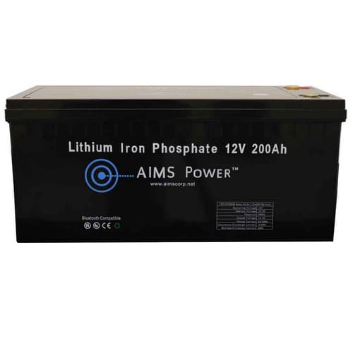 (image for) AIMS Power, LFP12V200B, Lithium Battery 12V 200Ah LiFePO4 Lithium Iron Phosphate with Bluetooth Monitoring