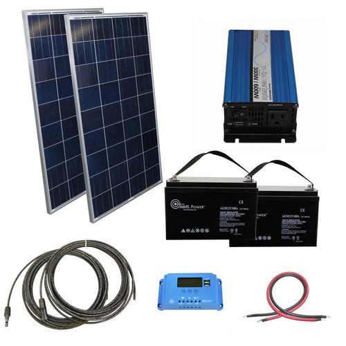 (image for) AIMS Power, KITB-30024120-A1, 240 Watt Solar With 300 Watt Pure Sine Inverter 24 Vdc Kit Off Grid