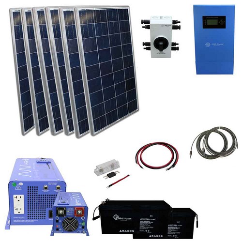 (image for) AIMS Power, KITB-1K12120-B1-1, 720 Watt Solar With 1000 Watt Pure Sine Power Inverter Charger 12Vdc 120Vac
