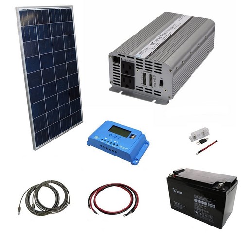 (image for) AIMS Power, KITB-125012120-A1, 120 Watt Solar Kit - 1250 Watt Inverter