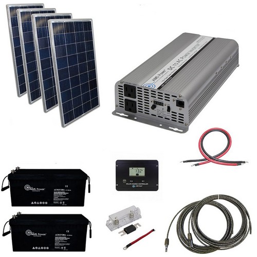 (image for) AIMS Power, KITB-250024120-A1, 480 Watt Solar With 2500 Watt Modified Sine Inverter 24V