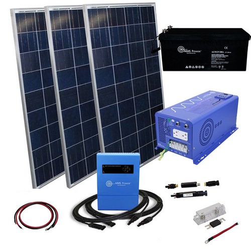 (image for) AIMS Power, KITD-2KW12V570W, 570 Watt Solar With 2000 Watt Inverter Charger 12V To 120V