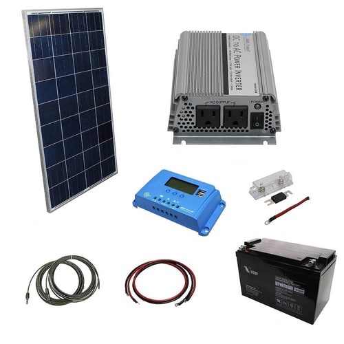 (image for) AIMS Power, KITB-40012120-A1, 120 Watt Solar Kit - 400 Watt Inverter
