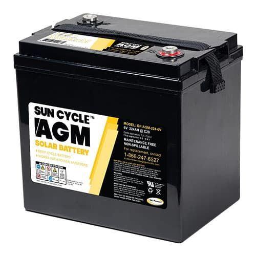 (image for) Go Power, GP-AGM-224-6V, Sun Cycle AGM Solar Battery, 6V