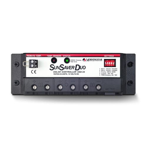(image for) Morningstar, SSD-25RM, SunSaver-Duo 25 amp (12V) with Remote Meter (RM-1 Kit)