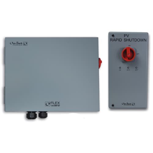 (image for) Outback Power, RSD-AFCI, ICS Plus PV rapid shutdown package for FM100 SystemEdge packages. Compatible with up to six strings of PV source circuits. Includes one FWPV6-FH600-SDA shutdown box, one RSI, and one power supply. (Fuses sold separately.)