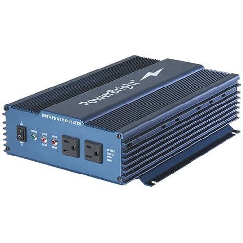 (image for) Power Bright, APS1000-12, 12V 1000W continuous / 2000W peak, pure sine inverter, dual AC outlet, low voltage, overload & temperature protection, hard wire kit included, 1 year warranty