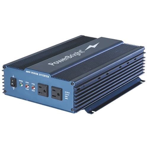(image for) Power Bright, APS600-12, 12V 600W continuous / 1000W peak, pure sine inverter, dual AC outlet, low voltage, overload & temperature protection, hard wire kit included, 1 year warranty
