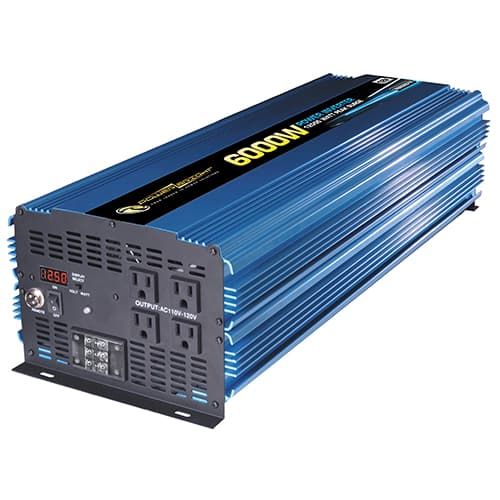 (image for) Power Bright, PW6000-12, 12V 6000W continuous / 12000W peak, modified wave inverter, dual AC outlet, low voltage, overload & temperature protection, LED display, 1 year warranty