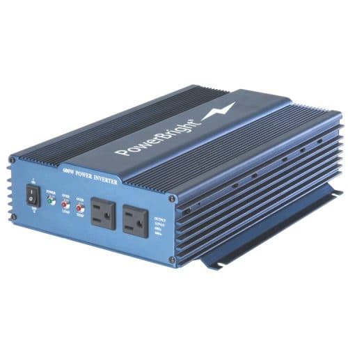(image for) Power Bright, APS600-24, 24V 600W continuous / 1000W peak, pure sine inverter, dual AC outlet, low voltage, overload & temperature protection, hard wire kit included, 1 year warranty