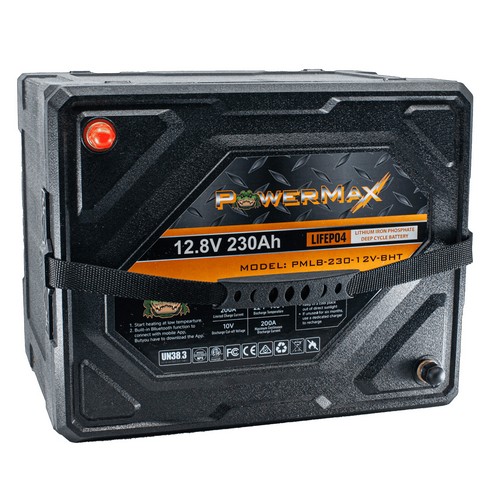 PowerMax, PMLB-100-12-BTH, Lithium Battery - 100Ah / 12V / BTH, 100Ah / 12V Lithium Battery w/ BTH & Heating Element (image for) PowerMax, PMLB-100-12-BTH, Lithium Battery - 100Ah / 12V / BTH, 100Ah / 12V Lithium Battery w/ BTH & Heating Element
