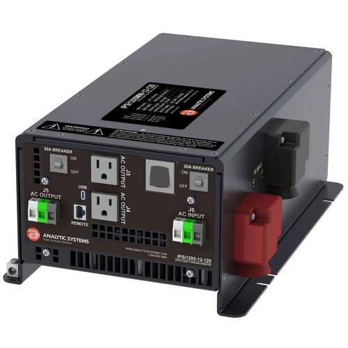 (image for) Analytic Systems, IPSi1205-12-120, 1200 Watt, 10.5-18V In, 120VAC 60Hz Out, AC Bypass, PureSine Inverter