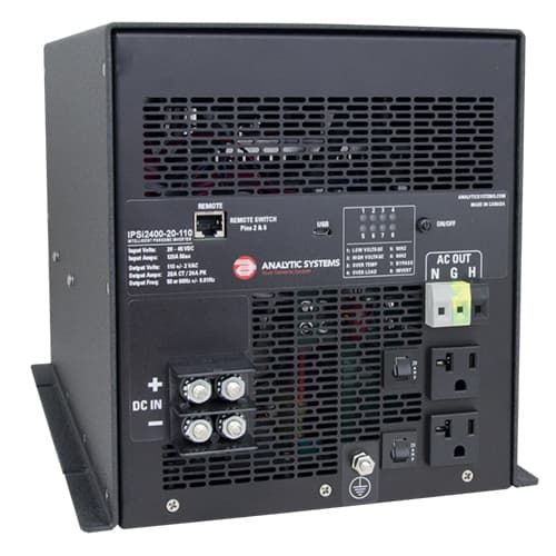 (image for) Analytic Systems, IPSi2400-40-110, 2400 Watt, 40-80V In, 110VAC Out, Intelligent PureSine Inverter