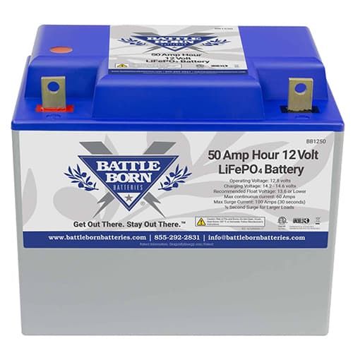 (image for) Battle Born Batteries, BB1250, 50Ah 12V Group 24 LiFePO4 Deep Cycle Battery