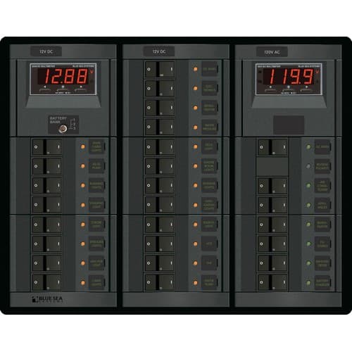 Blue Sea Systems, 1218, 12 Volt DC Main + 19 Positions/120 Volt AC Main + 6 Positions (image for) Blue Sea Systems, 1218, 12 Volt DC Main + 19 Positions/120 Volt AC Main + 6 Positions