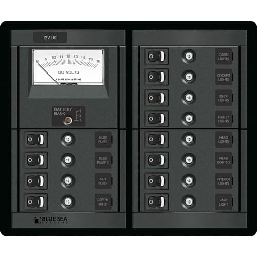 (image for) Blue Sea Systems, 1464, 12 Position Switch CLB + Meter Square