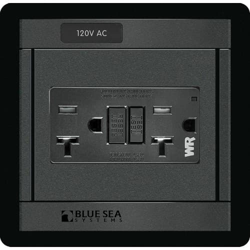 (image for) Blue Sea Systems, 1499, Panel 360 120VAC GFCI Dual Outlet