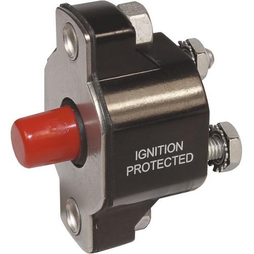 (image for) Blue Sea Systems, 2139, Medium Duty Push Button Reset Only Circuit Breaker - 20A