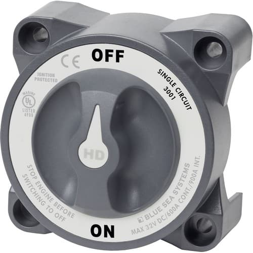 (image for) Blue Sea Systems, 3001, HD-Series Heavy Duty On-Off Battery Switch with AFD
