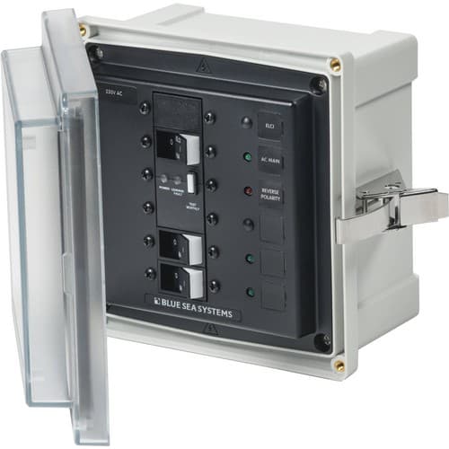 (image for) Blue Sea Systems, 3122, Enclosure SMS Panel 230VAC ELCI 16A/3CB