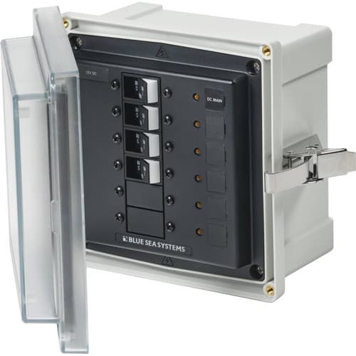 (image for) Blue Sea Systems, 3135, Enclosure SMS Panel 12/24VDC UL489 100A Main/3CB