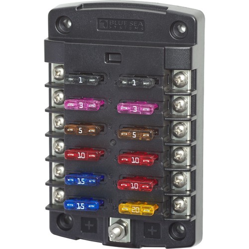 (image for) Blue Sea Systems, 5034, ST Blade Fuse Block - 12 Circuits