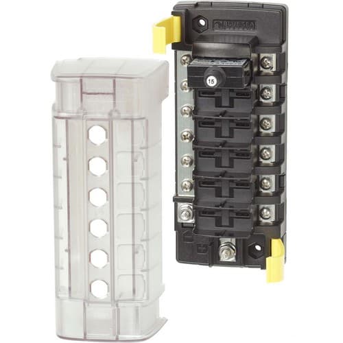 (image for) Blue Sea Systems, 5052, ST CLB Circuit Breaker Block - 6 Position with Negative Bus