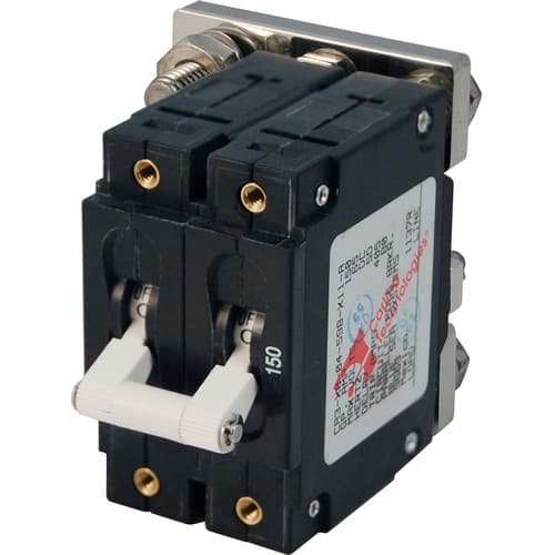 (image for) Blue Sea Systems, 7267, C-Series White Toggle Circuit Breaker - Double Pole 150 Amp
