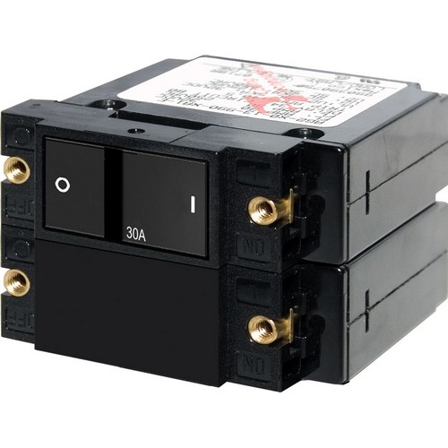 (image for) Blue Sea Systems, 7414, A-Series Flat Rocker Circuit Breaker - Double Pole 30A