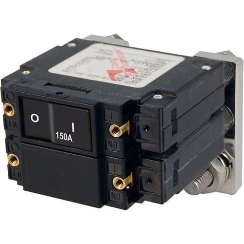 (image for) Blue Sea Systems, 7475, C-Series Flat Rocker Circuit Breaker - Double Pole 150A