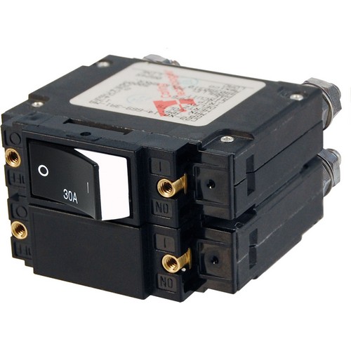 (image for) Blue Sea Systems, 7580, C-Series Raised Rocker Circuit Breaker - Double Pole 30A AC