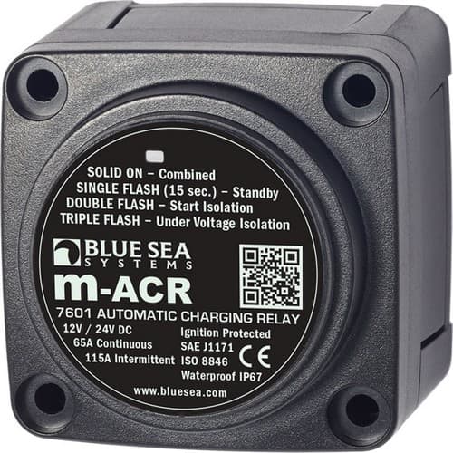(image for) Blue Sea Systems, 7601, m-Series Automatic Charging Relay - 12/24V DC 65A