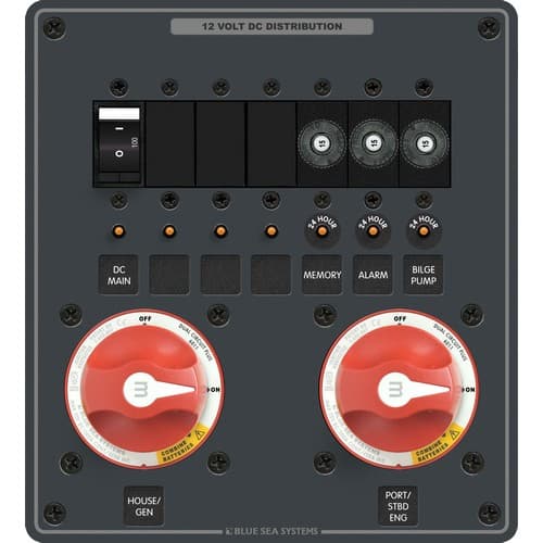 (image for) Blue Sea Systems, 8689, Triple Battery Bank Management Panel