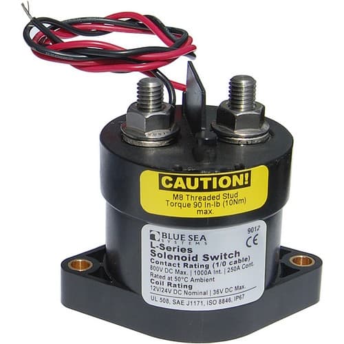 (image for) Blue Sea Systems, 9012, L Solenoid - 12/24V DC 250A