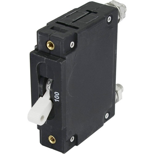 (image for) Blue Sea Systems, 7250, C-Series White Toggle Circuit Breaker - Single Pole 100 Amp