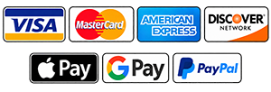 We Accept Paypal, Mastercard, Visa, American Exress and Discover.  Other methods of payment available