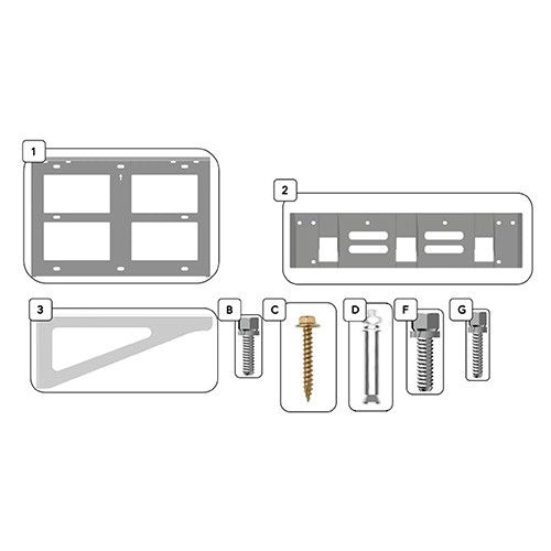 (image for) Fortress Power, eForce Wallmount Bracket, Wall Mounting bracket for 9.6 kwh eForce module 