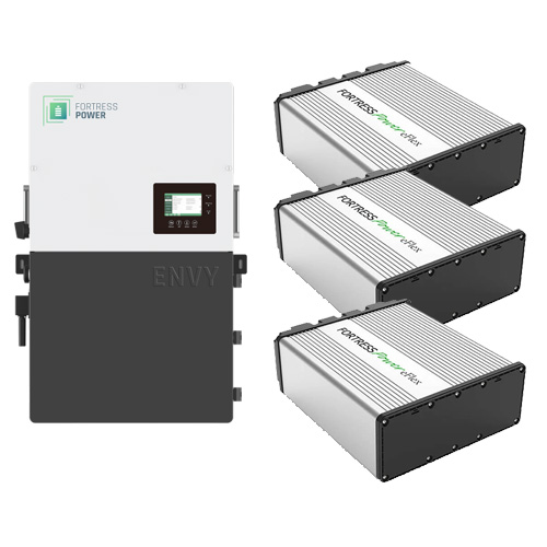 (image for) Fortress Power, Envy12KW3, Solar hybrid Envy Inverter (12KW Continuous, 18KW Peak, 21KW Max PV Input) with 3 eFlex 5.4 units total storage 16.2KWh, 10 year warranty