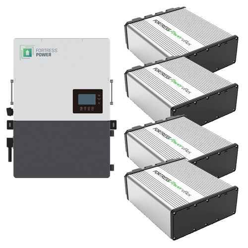 (image for) Fortress Power, Envy8KW4, Solar hybrid Envy inverter (8KW Continuous, 12KW Peak, 13KW Max PV Input) with 4 eFlex 5.4 units total storage 21.6KWh, 10 year warranty