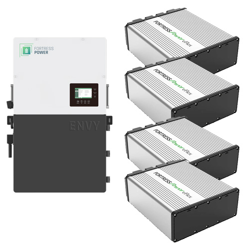 (image for) Fortress Power, Envy12KW4, Solar hybrid Envy Inverter (12KW Continuous, 18KW Peak, 21KW Max PV Input) with 4 eFlex units total storage 21.6KWh, 10 year warranty 