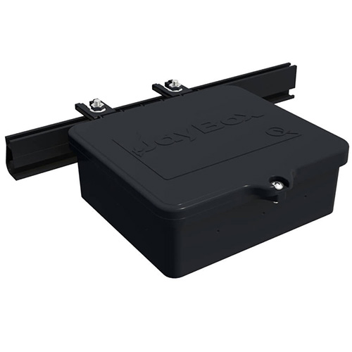 (image for) IronRidge, QM-JBX-RF02-B1, The roof-mount JayBox comes with a JayBox, a flashing, and two deck screws.