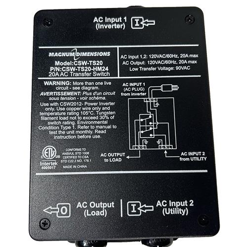 Magnum Energy, CSW-TS15, Transfer Switch 15A